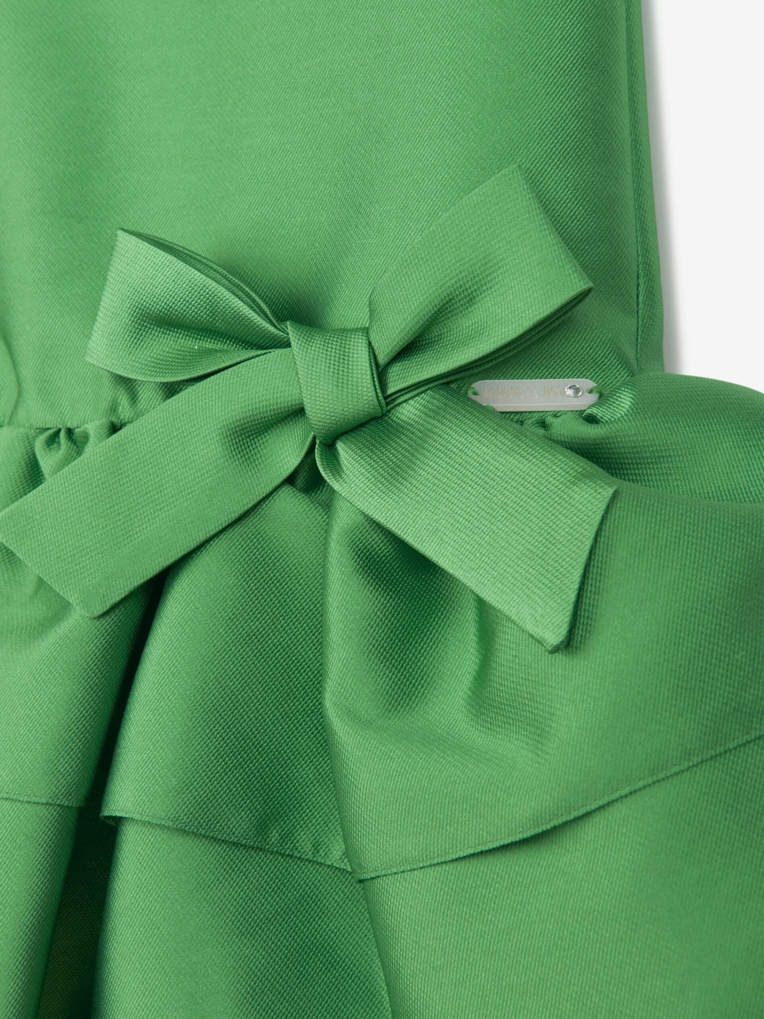 Girls Layered Bow Dress In Green 7 Girls Layered Bow Dress In Green - Image 5