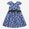 Girls Polka Bow Dress In Blue -Monna Clothing Shop MAMA3016 BLUE 1