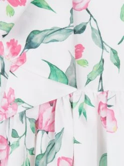 Girls Ruffle Floral Print Dress In White 12 Girls Ruffle Floral Print Dress In White -Monna Clothing Shop MAMS4013 WHITE 3