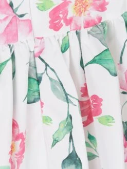 Girls Ruffle Floral Print Dress In White 13 Girls Ruffle Floral Print Dress In White -Monna Clothing Shop MAMS4013 WHITE 4