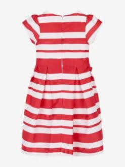 Girls Striped Classic Dress In Red -Monna Clothing Shop MAMS4014 RED 2