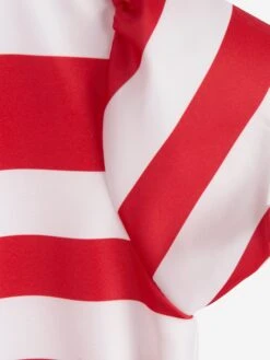 Girls Striped Classic Dress In Red -Monna Clothing Shop MAMS4014 RED 3