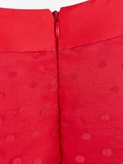 Girls Bow Detailed Organza Polka Dot Dress In Red 11 Girls Bow Detailed Organza Polka Dot Dress In Red -Monna Clothing Shop MAMS4015 RED 4