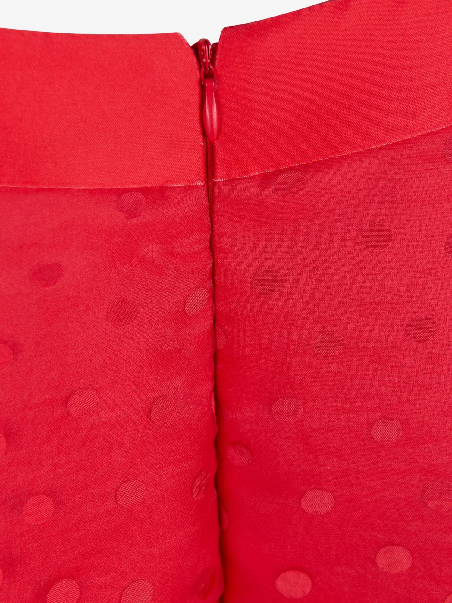 Girls Bow Detailed Organza Polka Dot Dress In Red 7 Girls Bow Detailed Organza Polka Dot Dress In Red - Image 5