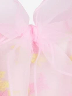 Girls Balloon Sleeve Jacquard Organza Dress In Pink -Monna Clothing Shop MAMS4016 MULTICOLOR 3