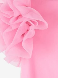 Girls Organza Ruffle Sleeve Dress In Pink -Monna Clothing Shop MAMS4017 PINK 3