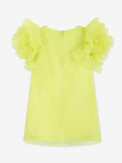Girls Organz Ruffle Sleeve Dress In Yellow -Monna Clothing Shop MAMS4018 YELLOW 2