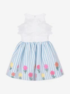 Girls Organza Layered Flower Dress In Blue -Monna Clothing Shop MAMS4019 BLUE 2