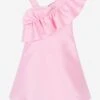 Girls One Shoulder Ruffle Dress In Pink -Monna Clothing Shop MAMS4020 PINK 1