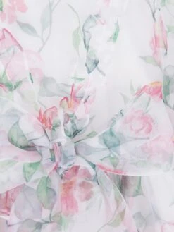 Girls Organza Ruffle Rose Dress In White 12 Girls Organza Ruffle Rose Dress In White -Monna Clothing Shop MAMS4021 WHITE 3