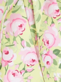 Girls Flower Print Dress With Belt In Yellow -Monna Clothing Shop MAMS4022 GREEN 3