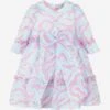 Girls Abstract Curve Organza Dress In Blue -Monna Clothing Shop MAMS4023 BLUE 1
