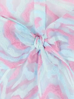 Girls Abstract Curve Organza Dress In Blue -Monna Clothing Shop MAMS4023 BLUE 3