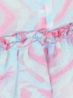 Girls Abstract Curve Organza Dress In Blue -Monna Clothing Shop MAMS4023 BLUE 4