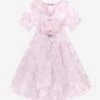 Girls Micro Flowers Princess Dress In Pink -Monna Clothing Shop MAMS4024 PINK 1