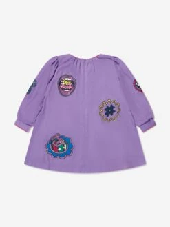 Marc Jacobs Girls Badge Print Dress In Purple -Monna Clothing Shop MARA3015 919 2