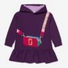 Marc Jacobs Girls Hooded Sweater Dress In Purple