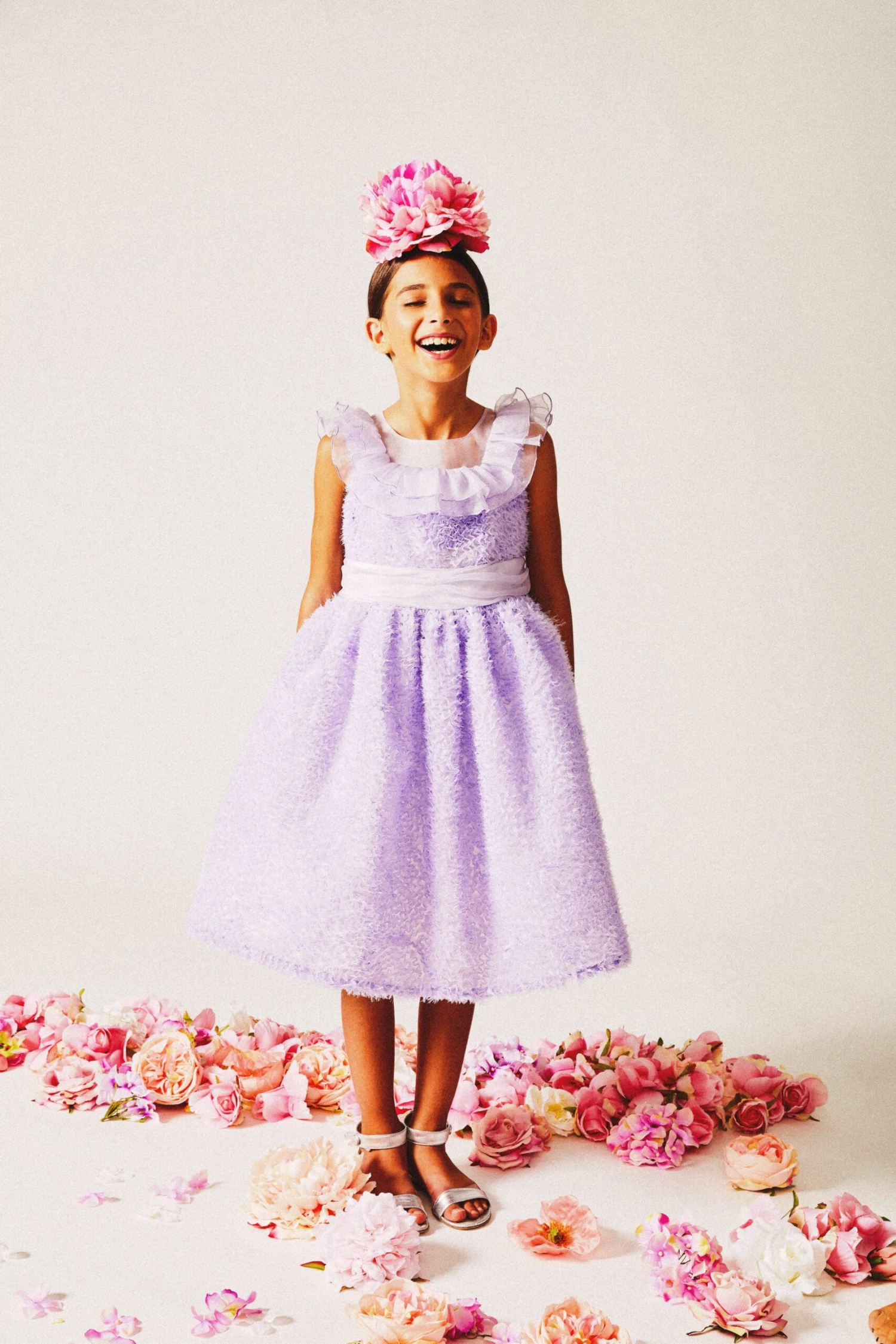 Marchesa Girls Silk Georgette Occasion Dress In Purple 4 Marchesa Girls Silk Georgette Occasion Dress In Purple - Image 2