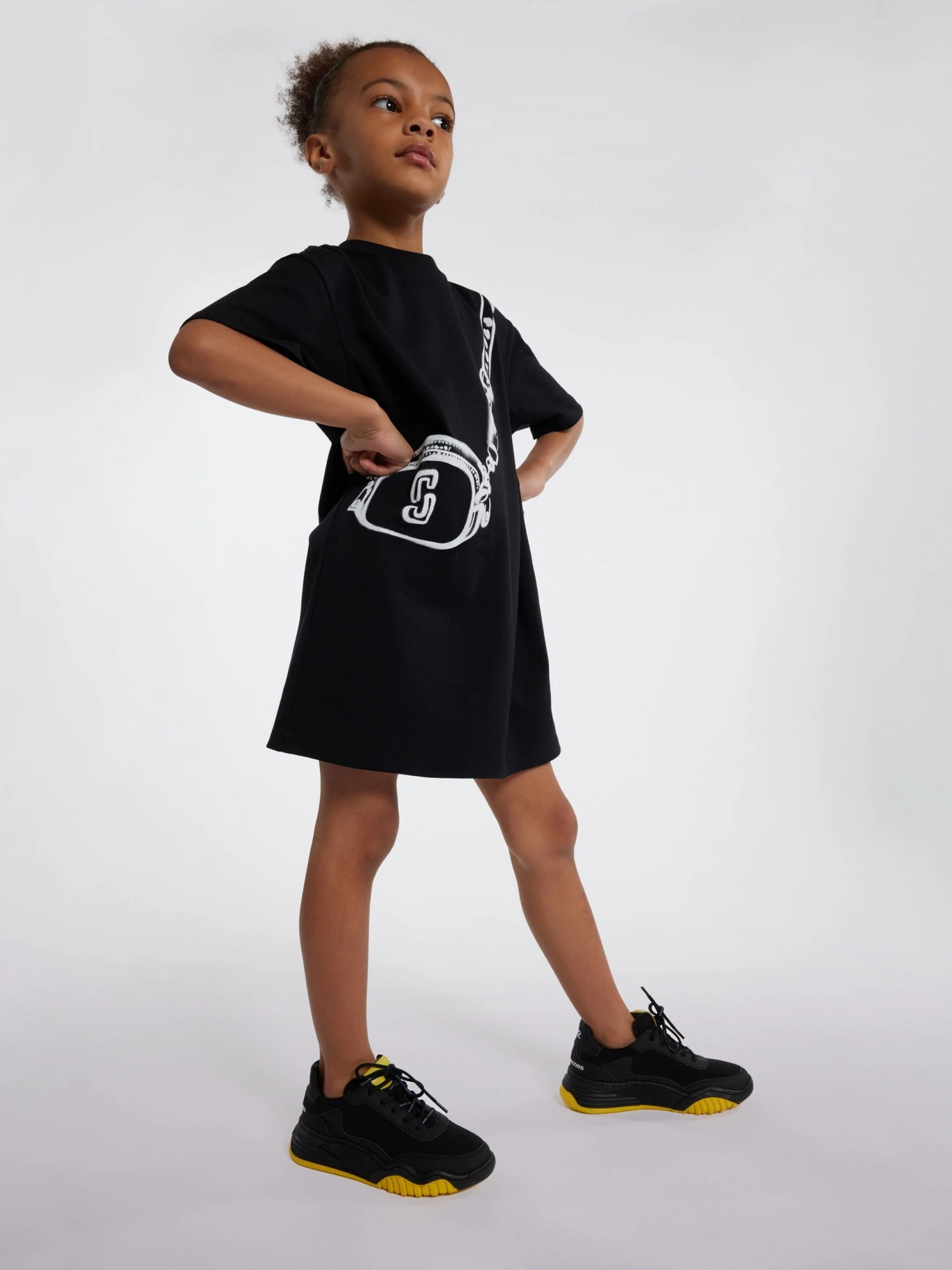 Marc Jacobs Girls Snapshot Bag T-Shirt Dress In Black 4 Marc Jacobs Girls Snapshot Bag T-Shirt Dress In Black - Image 2