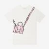 Marc Jacobs Girls Snapshot Bag T-Shirt Dress In Ivory -Monna Clothing Shop MARS4029 IVORY 1