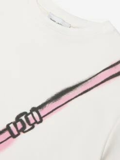Marc Jacobs Girls Snapshot Bag T-Shirt Dress In Ivory -Monna Clothing Shop MARS4029 IVORY 4