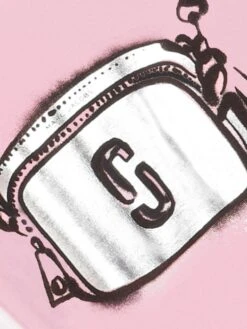 Marc Jacobs Girls Snapshot Bag T-Shirt Dress In Pink -Monna Clothing Shop MARS4030 PINK WASHED PINK 4