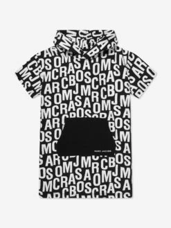 Marc Jacobs Girls Hooded Sweater Dress In Black -Monna Clothing Shop MARS4046 BLACK 1