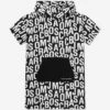 Marc Jacobs Girls Hooded Sweater Dress In Black