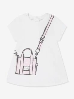 Marc Jacobs Baby Girls Snapshot Bag Dress In Ivory -Monna Clothing Shop MARS4052 IVORY 1