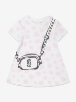 Marc Jacobs Baby Girls Spotted Bag Print Dress In Ivory