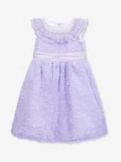 Marchesa Girls Silk Georgette Occasion Dress In Purple