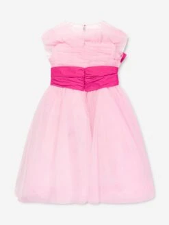 Marchesa Girls Taffeta Belt Tulle Occasion Dress In Pink 9 Marchesa Girls Taffeta Belt Tulle Occasion Dress In Pink -Monna Clothing Shop MCHS4003 PINK 2