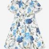 Marchesa Girls Floral Print Dress In Blue 1 Marchesa Girls Floral Print Dress In Blue -Monna Clothing Shop MCHS4004 BLUE 1