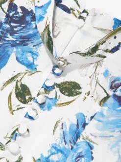 Marchesa Girls Floral Print Dress In Blue -Monna Clothing Shop MCHS4004 BLUE 3