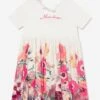 Marchesa Girls Logo Embroidered Floral Dress In Multicolour -Monna Clothing Shop MCHS4007 MULTICOLOURED 1