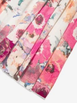 Marchesa Girls Logo Embroidered Floral Dress In Multicolour -Monna Clothing Shop MCHS4007 MULTICOLOURED 4