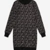 Michael Kors Girls Knitted Logo Dress In Black -Monna Clothing Shop MICA3017 M15 1