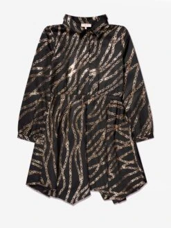 Michael Kors Girls Chain Logo Shirt Dress In Black