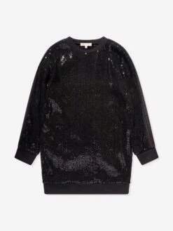 Michael Kors Girls Sequin Dress In Black