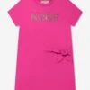 Michael Kors Girls Studded Logo Dress In Pink -Monna Clothing Shop MICS4007 FUXIA 1