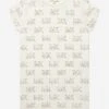 Michael Kors Girls Studded Logo Dress In Ivory -Monna Clothing Shop MICS4013 CREAM 1