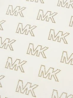 Michael Kors Girls Studded Logo Dress In Ivory -Monna Clothing Shop MICS4013 CREAM 3