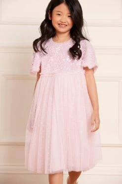 Needle & Thread Girls Mila Gloss Bodice Dress In Pink 13 Needle & Thread Girls Mila Gloss Bodice Dress In Pink -Monna Clothing Shop MILAGLOSSBODICEKIDSDRESS KIDS DUSKPINK NEEDLE THREAD 1