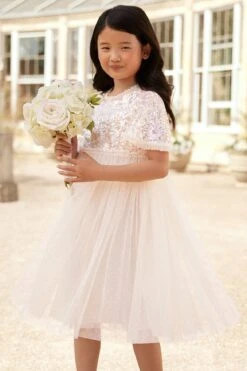 Needle & Thread Girls Mila Gloss Bodice Dress In Cream 13 Needle & Thread Girls Mila Gloss Bodice Dress In Cream -Monna Clothing Shop MILAGLOSSBODICEKIDSDRESS KIDSDRESS CREAM NEEDLE THREAD 6