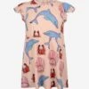 Mini Rodini Girls Pink Cotton Dolphin Print Dress -Monna Clothing Shop MINA0034 MULTI 1
