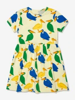 Mini Rodini Girls Pelican Dress In Yellow