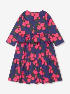 Mini Rodini Girls Rose Frill Dress In Blue 9 Mini Rodini Girls Rose Frill Dress In Blue -Monna Clothing Shop MINS4029 BLUE 2