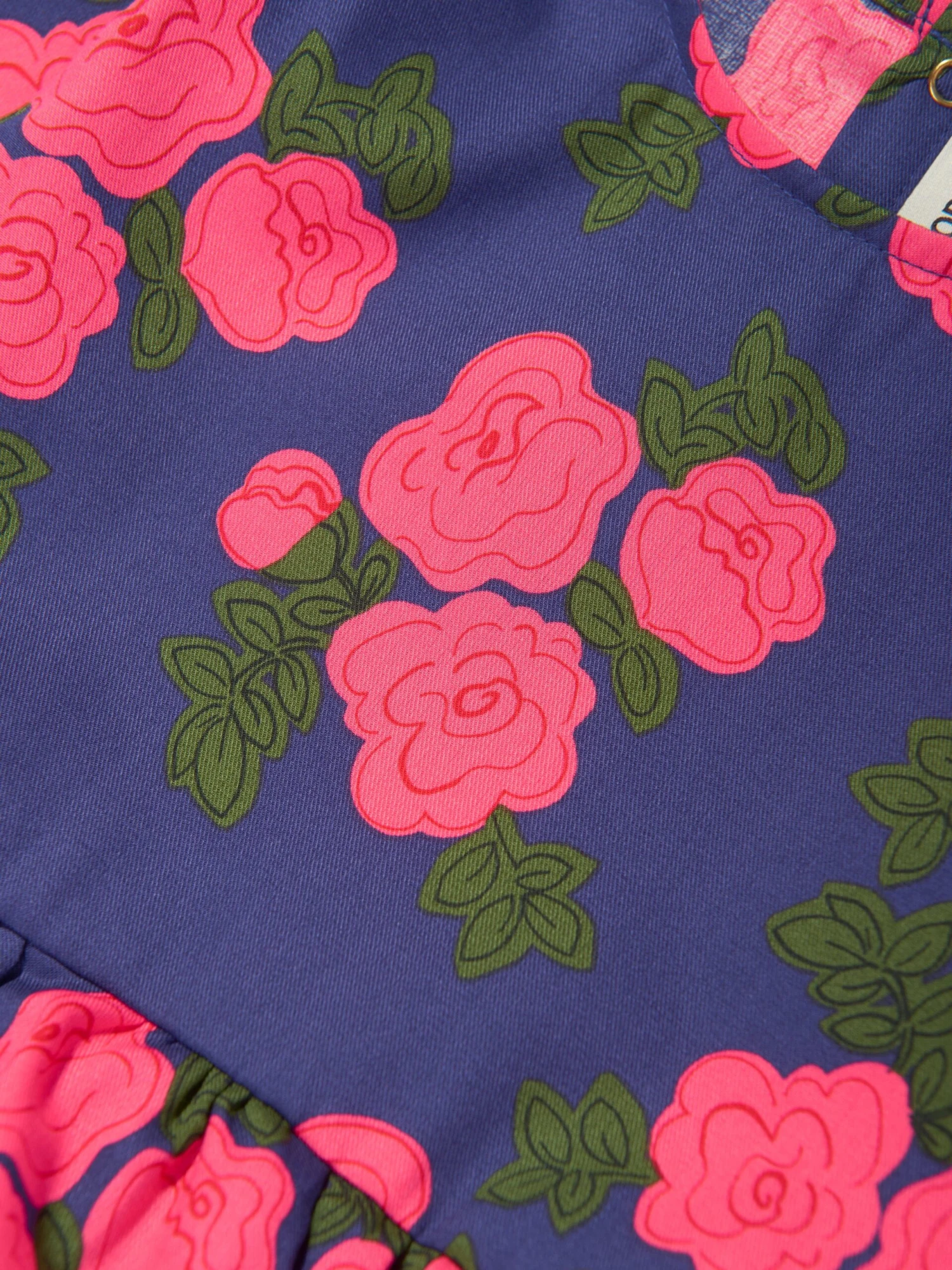 Mini Rodini Girls Rose Frill Dress In Blue 6 Mini Rodini Girls Rose Frill Dress In Blue - Image 4