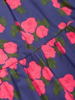 Mini Rodini Girls Rose Frill Dress In Blue 11 Mini Rodini Girls Rose Frill Dress In Blue -Monna Clothing Shop MINS4029 BLUE 4