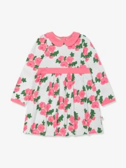 Mini Rodini Girls Rose Print Dress In Pink